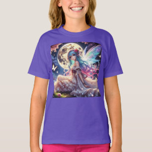 Camiseta Menina Anime Princesa Fada da Lua no Jardim