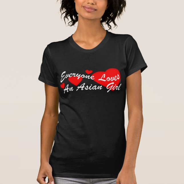Camiseta Menina asiática dos amores (escura) (Frente)