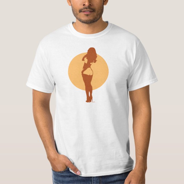 Camiseta Menina assentada gorda (Frente)