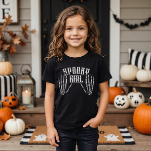 Camiseta Menina Assustadora Vintage Esqueleto Halloween