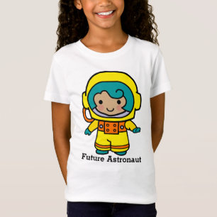 Camiseta Menina Astronauta do Futuro em Traje Espacial