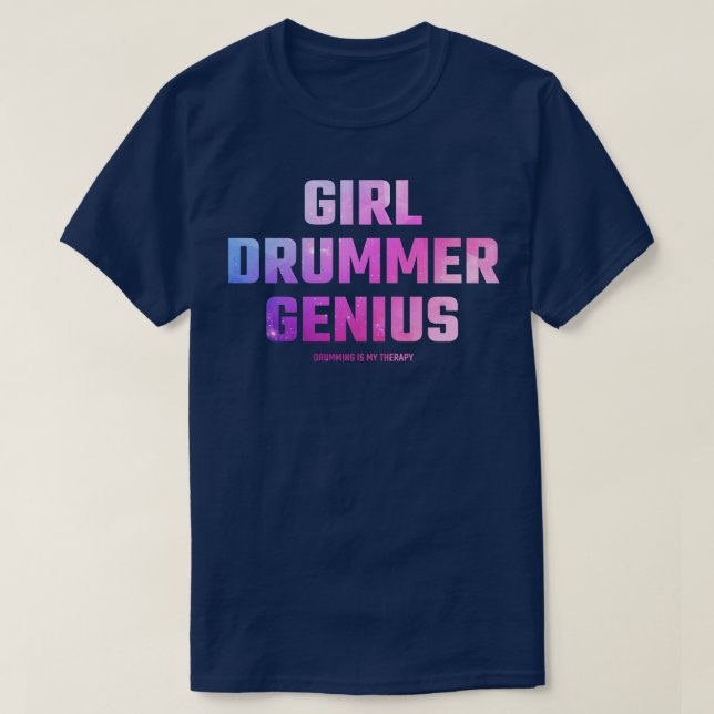 Camiseta menina baterista (Frente do Design)