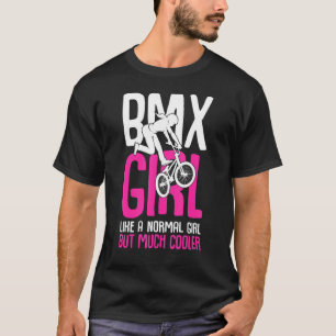 Camiseta Menina BMX Rider Bicicleta de bicicleta Garota Cor