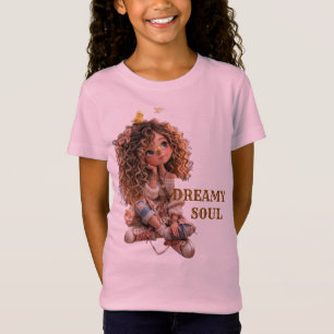 Camiseta Menina Boho Sonhadora - Sentada Sonhadora