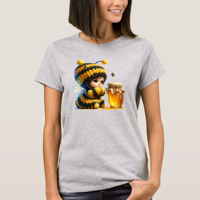 Camiseta Menina Bonita com Figurino de Abelhas com Mel (Frente)