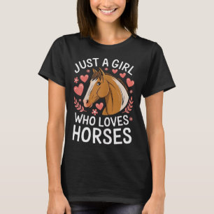 Camiseta Menina Bonita de Cavalo Só Uma Menina Que Ama Cava