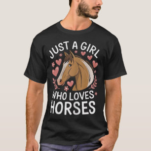 Camiseta Menina Bonita do Cavalo Só Uma Menina Que Ama Cava