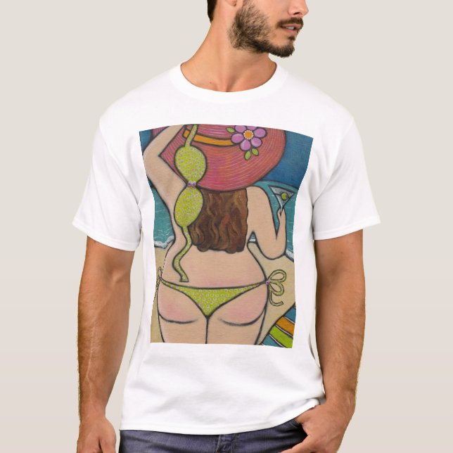 Camiseta Menina bonita no biquini (Frente)
