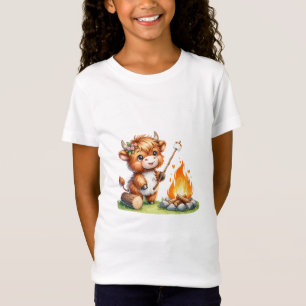 Camiseta Menina Bonita, Vaca do Highland Camping Smores
