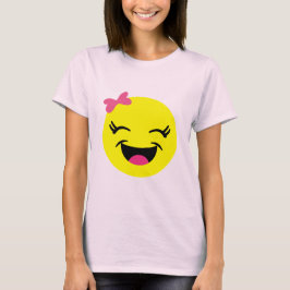 Camiseta Menina bonito & feliz de Emoji