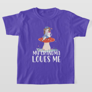 Camiseta Menina bonito no Cogumelo que minha avó ama