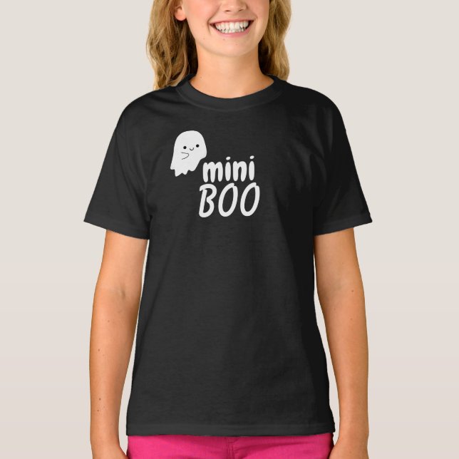 Camiseta Menina BOO Halloween Fofo Ghost Family Match Girl (Frente)