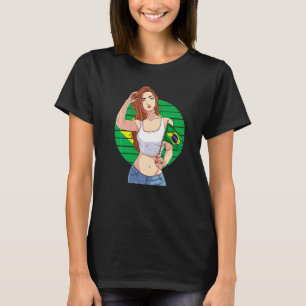 Camiseta Menina Brasileira Orgulho do Brasil Bandeira do Br