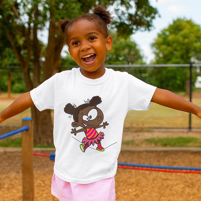 Camiseta Menina Caminhando em uma Corda Bamba (Criador carregado)