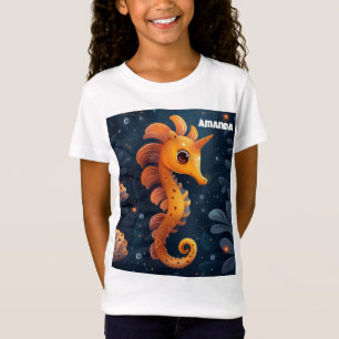 Camiseta Menina Cavalo-Marinho Unicórnio Fofa Cami