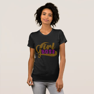 Camiseta Menina Chefe Rhinestone Engraçado