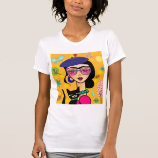 Camiseta Menina chique de Tre com gato