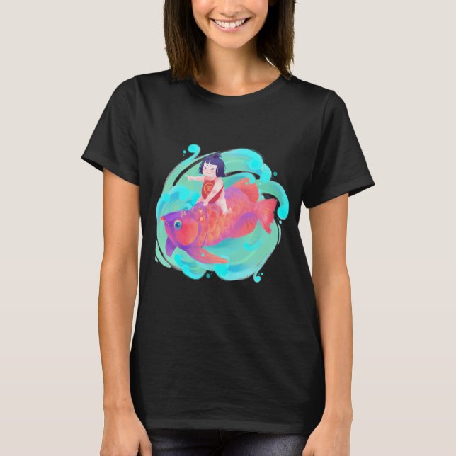 Camiseta Menina Colorida & Peixe (Frente)