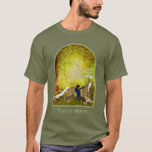 Camiseta Menina Com Cavalos Flores Arte Fantasia Personaliz