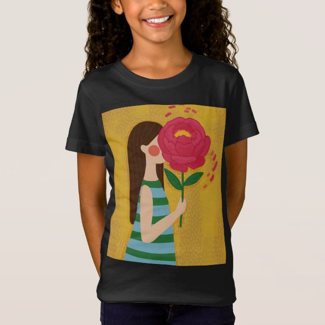 Camiseta menina com flores (Frente)