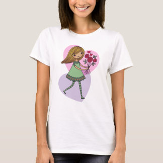 Camiseta Menina Com Flores