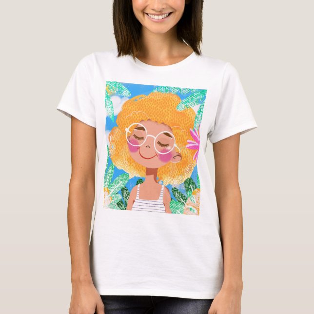 Camiseta Menina com Flores (Frente)