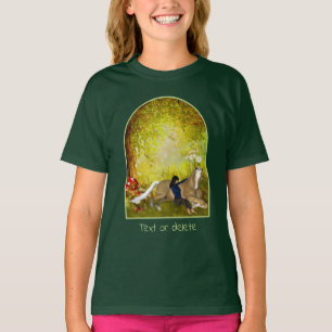 Camiseta Menina Com Flores De Cavalo Arte De Fantasia Perso