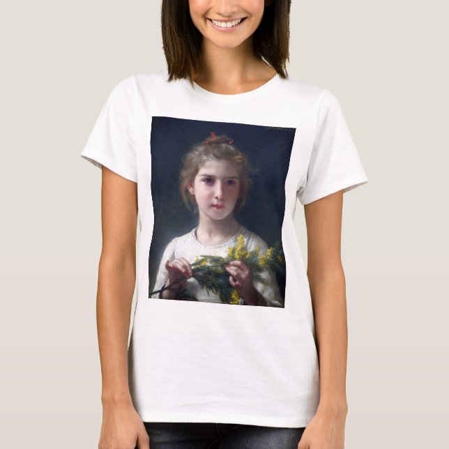 Camiseta Menina com Mimosa, Bouguereau (Frente)