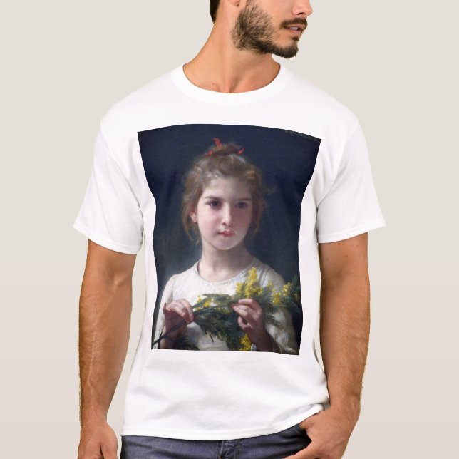 Camiseta Menina com Mimosa, Bouguereau (Frente)