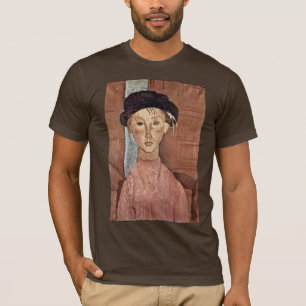 Camiseta Menina com o chapéu por Modigliani Amedeo