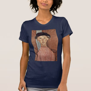 Camiseta Menina com o chapéu por Modigliani Amedeo