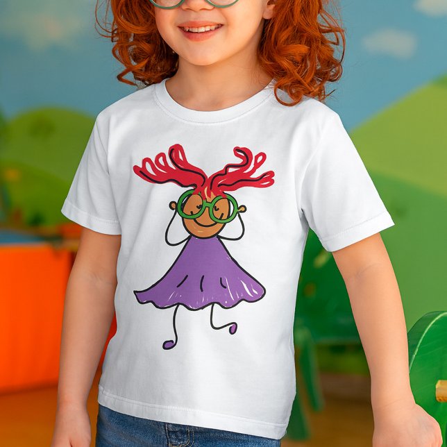 Camiseta Menina Com Óculos Grandes (Criador carregado)