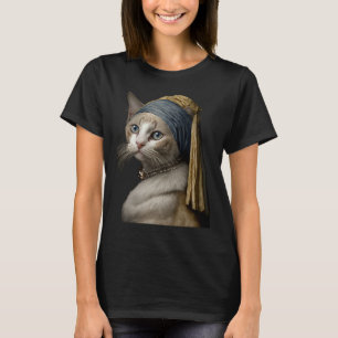 Camiseta Menina com um Brinco de Pérola Gato