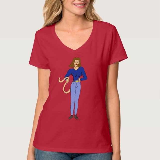Camiseta menina com um rabo   (Frente)