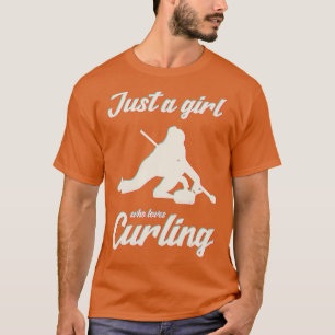 Camiseta Menina Curvando Inverno Jogador de Gelo Engraçado