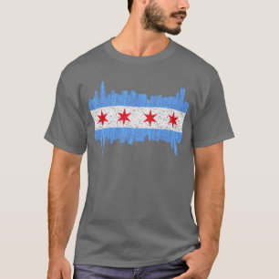 Camiseta Menina da bandeira da cidade de Chicago