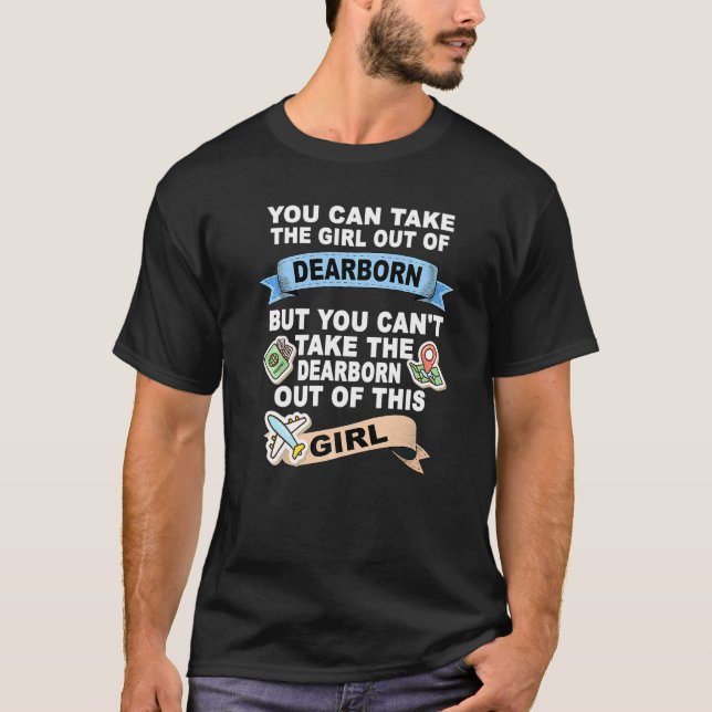 Camiseta Menina da cidade de Dearborn   (Frente)