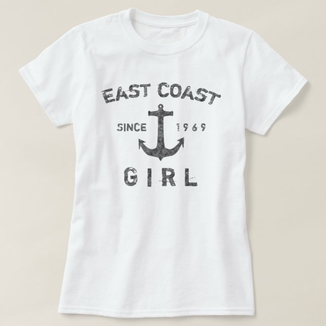 Camiseta Menina da costa leste (Frente do Design)