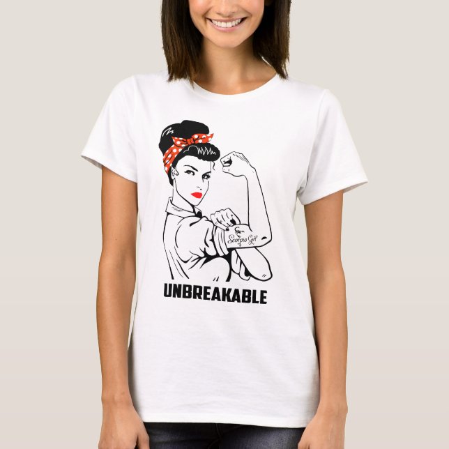 Camiseta Menina da Escorpião inquebrável (Frente)