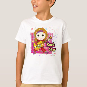 Camiseta Menina da estrela do rock