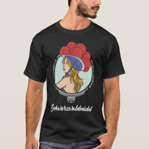 Camiseta Menina da Floresta Negra com chapéu Bollen tradici