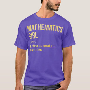 Camiseta Menina da Matemática Engraçada dizendo em Dourado