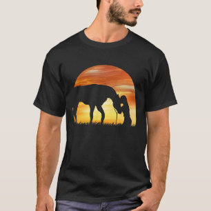 Camiseta Menina da Sombra do Pôr do Sol do Amor de Cavalo