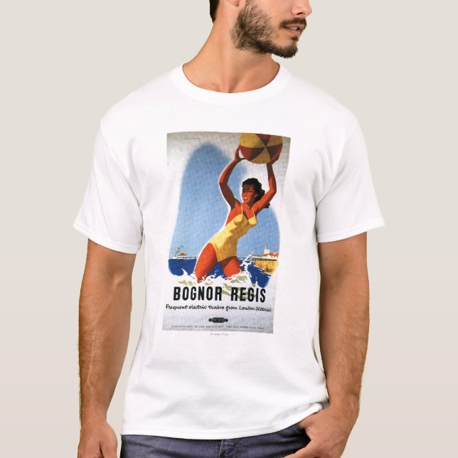 Camiseta Menina das estradas de ferro e poster britânicos (Frente)