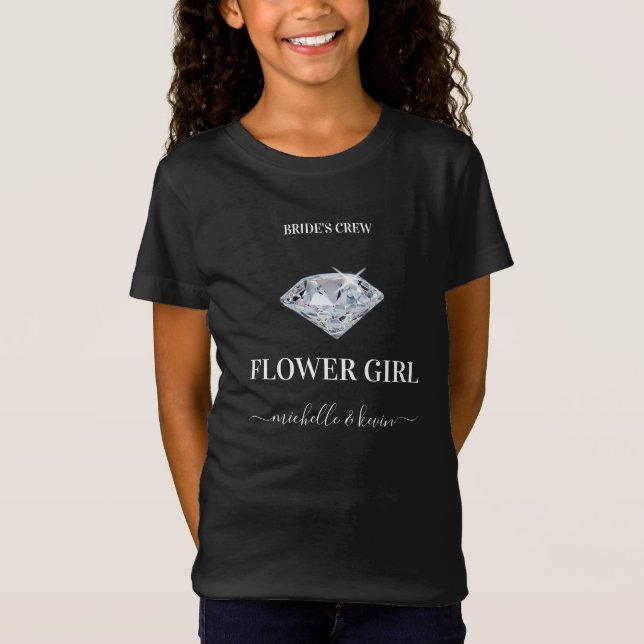 Camiseta Menina das Flores Casamento Preto & Branco (Frente)