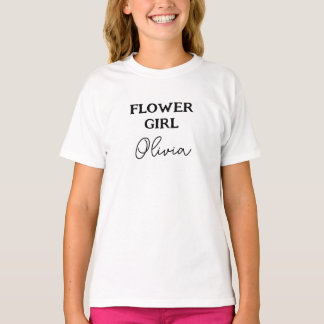 Camiseta Menina das Flores Personalizada Branca