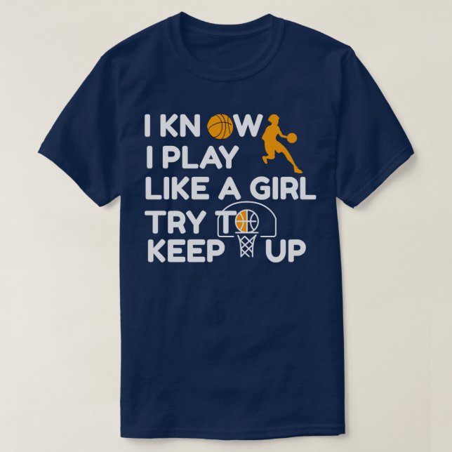 Camiseta Menina das Mulheres no Basquete (Frente do Design)