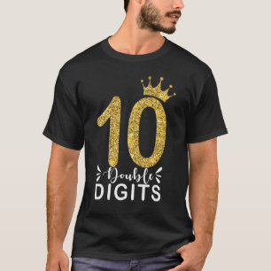 Camiseta Menina de 10 anos de idade Dígitos Duplos Anivers