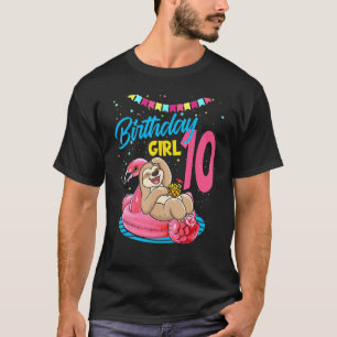 Camiseta Menina de 10 Anos de Idade Festa de Aniversário Fo