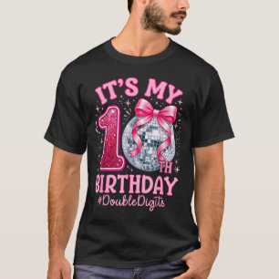 Camiseta Menina de 10 Anos de Idade Festa Espelho de Bola d